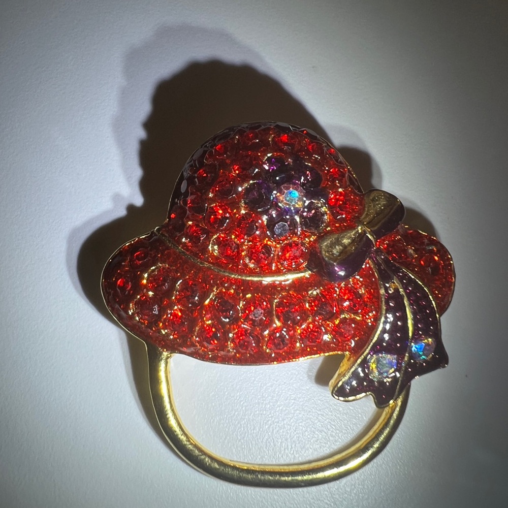 Ruby Radiance Hat Brooch - image 4